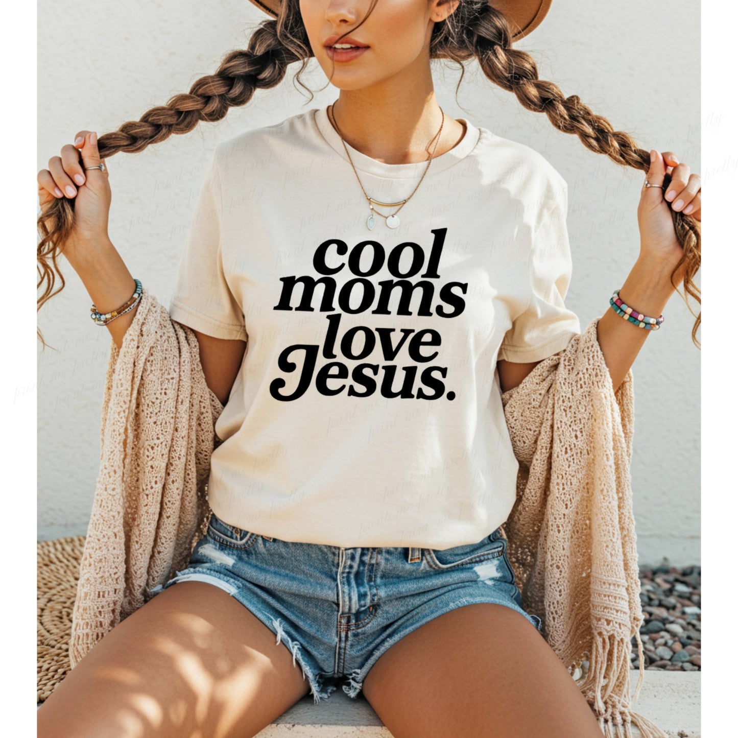 Cool Moms Love Jesus Screen Print Transfer (Black Ink)