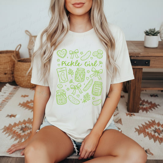 Pickle Girl Transfer (Bright Green Ink)