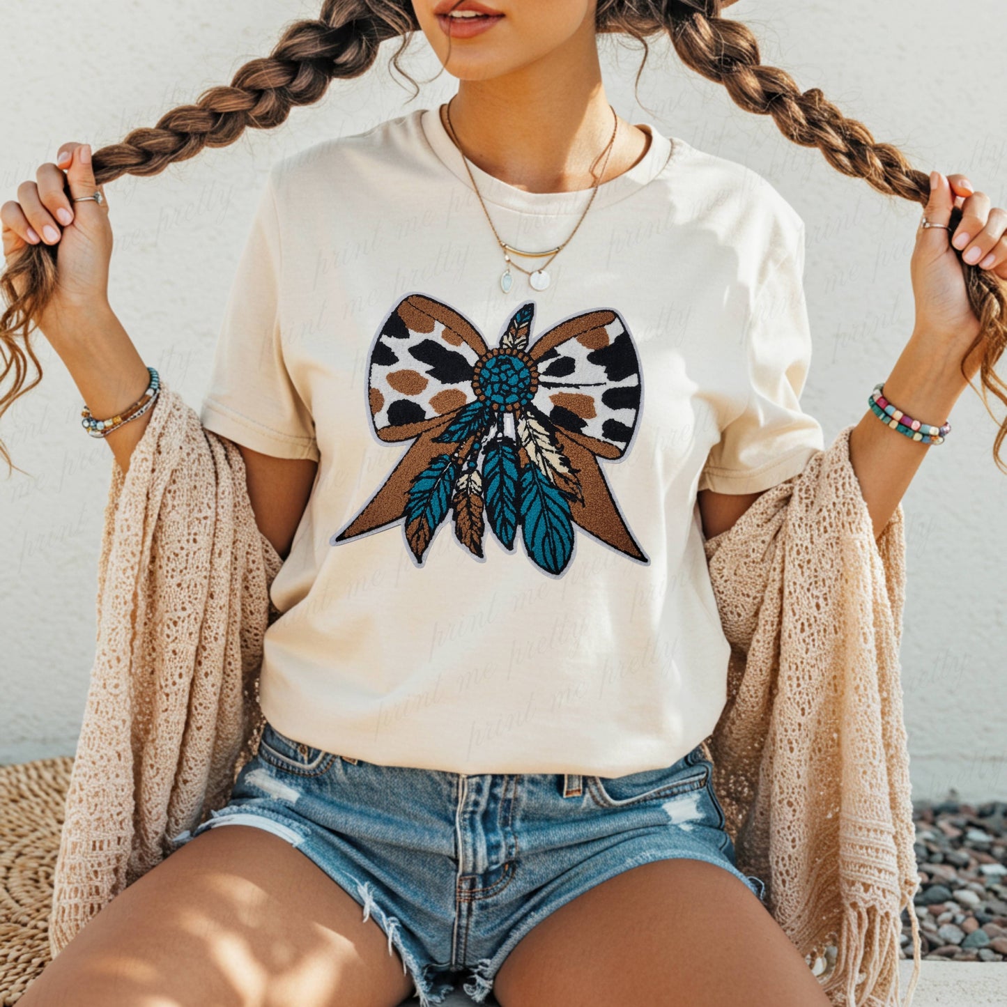 Western Cow Print Chenille Patch